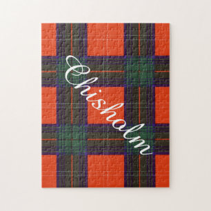 Chisholm Clan karierter schottischer Tartan Puzzle