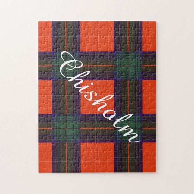 Chisholm Clan karierter schottischer Tartan Puzzle (Vertikal)