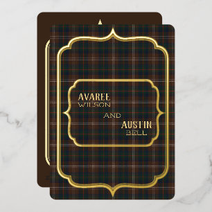 Chisholm Jagd-Tartan-Goldfolie Folieneinladung
