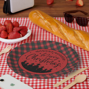 Chisholm Moderne Schottische Clan-Tartan-Weihnacht Pappteller