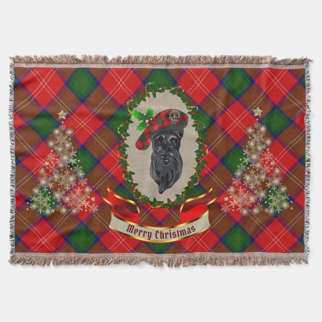 Chisholm Scottie Dog Christmas Decke (Vorderseite)