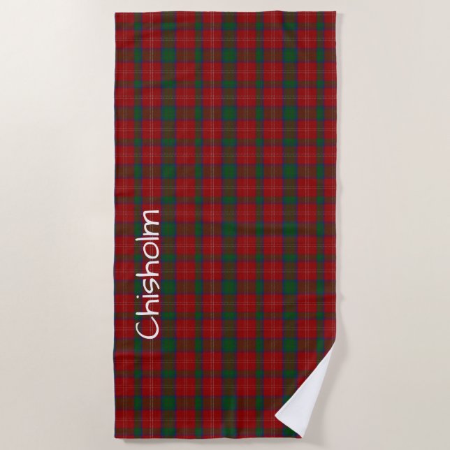 Chisholm Tartan Kariert Beach Handtuch (Vorderseite)