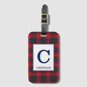 Chisholm Tartan Kariertes rotes und blaues Muster Gepäckanhänger