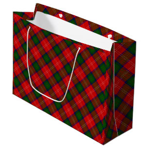 Chisholm-Tartan Rot Grün Kariert Große Geschenktüte