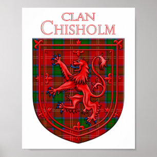 Chisholm Tartan Scottish Kariert Lion Rampant Poster