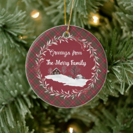 Chisholm Weathered Original Scottish Tartan Keramik Ornament