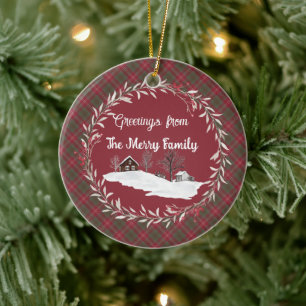 Chisholm Weathered Original Scottish Tartan Keramik Ornament