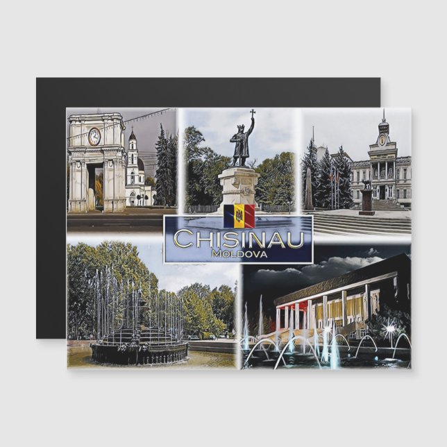 Chisinau - Moldau - Mosaik - Magnetkarte (Vorne/Hinten)