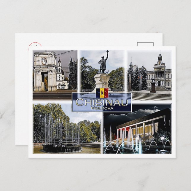 Chisinau - Moldau - Mosaik - Postkarte (Vorne/Hinten)
