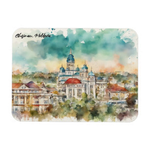 Chisinau Moldawien Aquarellmalerei Stadtansicht Magnet