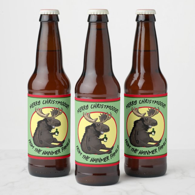 Chistmas Moose Bottle Labels Bierflaschenetikett (Flaschen)