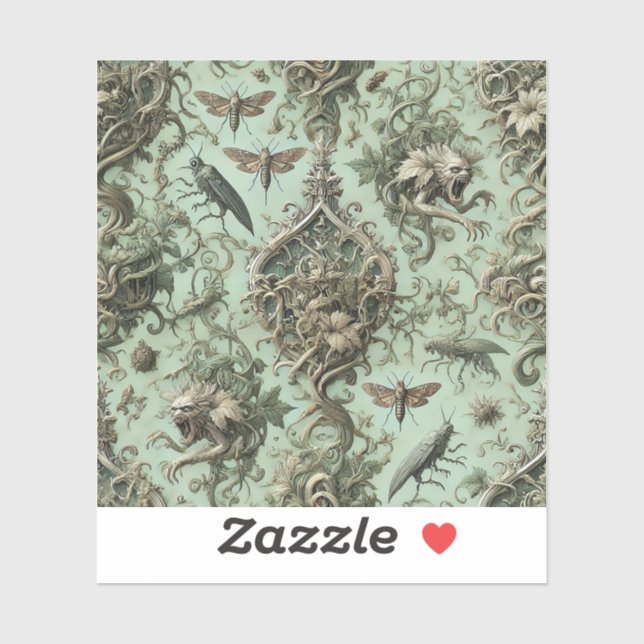 Chitinous Elegy – Gothic Insect  Aufkleber (Blatt)