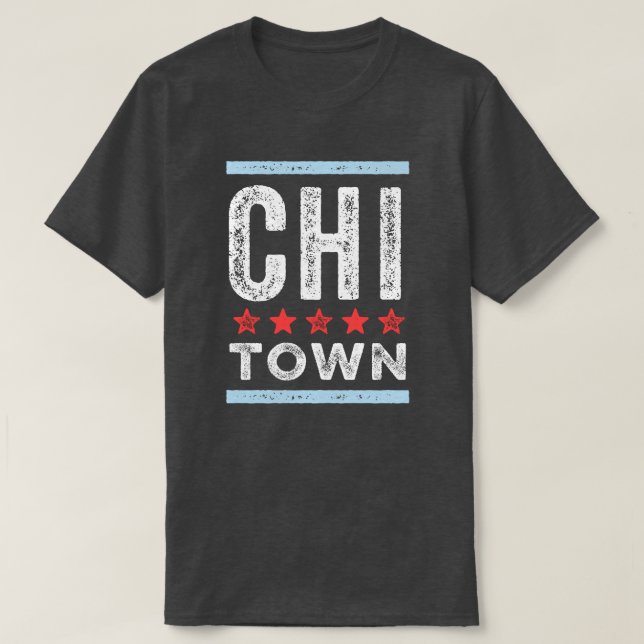 Chitown Chicago Stadt-Flagge T-Shirt (Design vorne)