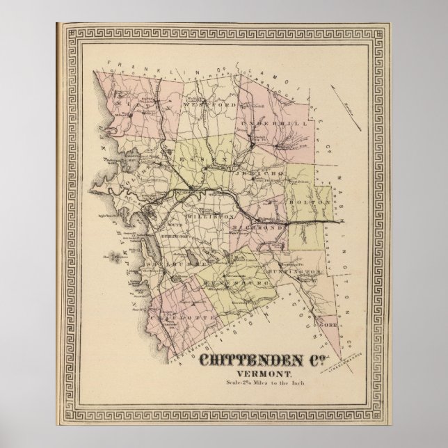 Chittenden Landkreis in Vermont Poster (Vorne)