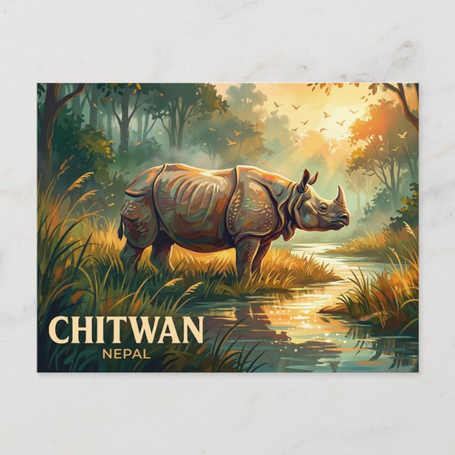 Chitwan-Nationalpark Nepal Postkarte (Vorderseite)