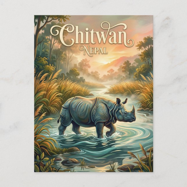 Chitwan-Nationalpark Nepal Postkarte (Vorderseite)