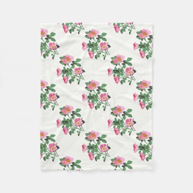 Chitzy Pink Wild Rose Fleecedecke (Vorderseite)