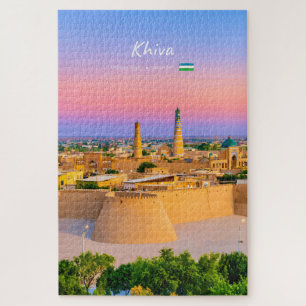 Chiva, Usbekistan - Antike Festung Silhouette Puzzle