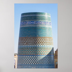 Chiva, Usbekistan - Unfertiger Minarett Kalta Mino Poster