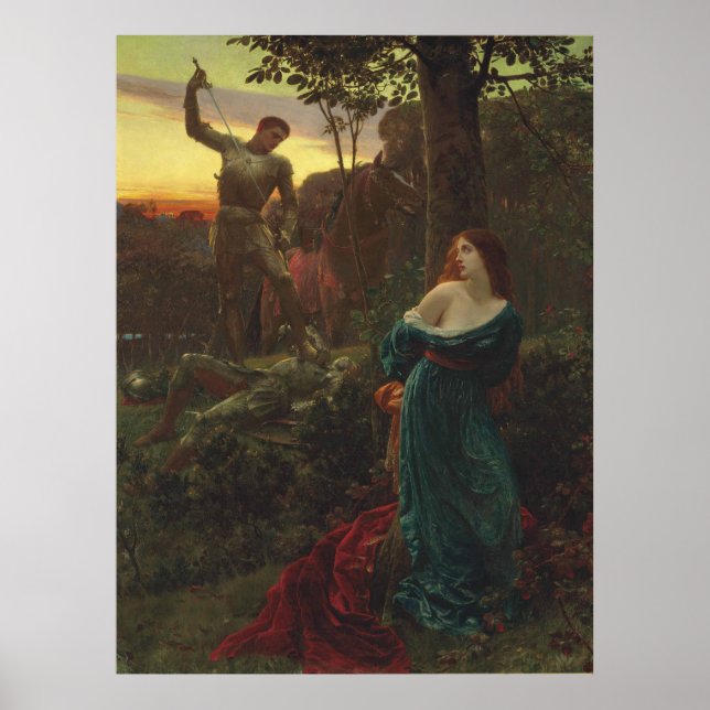 Chivalität von Frank Bernard Dicksee Poster (Vorne)