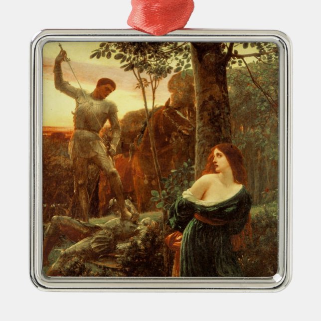 Chivalry (nach Frank Dicksee) Ornament Aus Metall (Vorne)