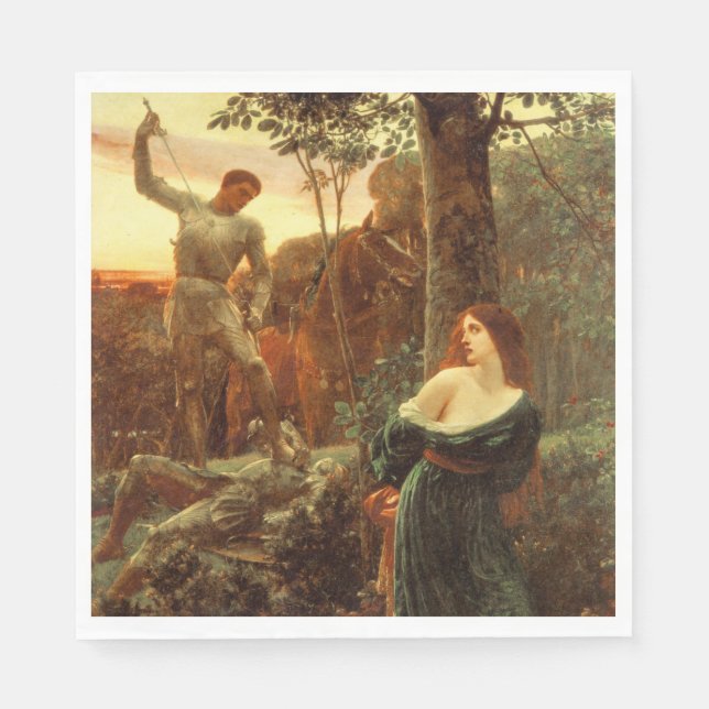 Chivalry (nach Frank Dicksee) Serviette (Vorderseite)