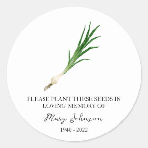Chive Memorial Beerdigung Seed Packet Runder Aufkleber