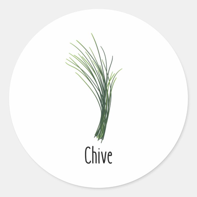 Chives Geices Herbs Runder Aufkleber (Vorderseite)