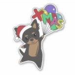 Chiwawa Christmas Dog Winter Animals Hunde Sticker<br><div class="desc">Der Chiwauwauer Hund zu Weihnachten mit Weihnachtsballons. Hübsche Tiere mit Geschenken und Schnee zu den Ferien. Auch lustig für Weihnachten im Juli. Hunde sind süße Tiere und perfekt zu Weihnachten.</div>