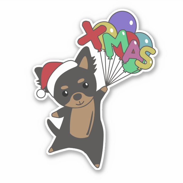 Chiwawa Christmas Dog Winter Animals Hunde Sticker (Vorderseite)