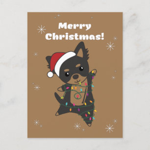 Chiwawa Christmas Dog Winter Animals Hunde Urlaub Feiertagspostkarte