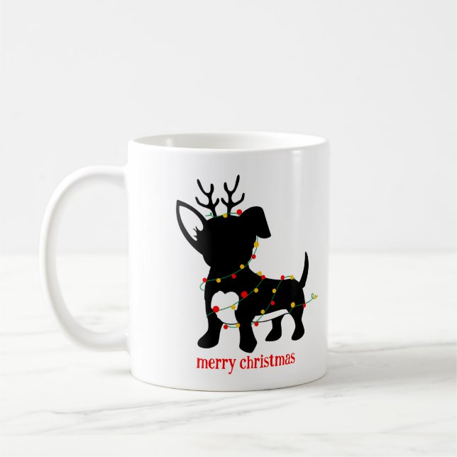 Chiweenie Christmas Lights Kaffeetasse (Links)