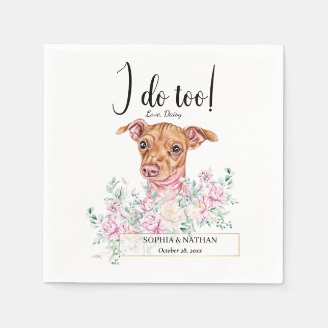 Chiweenie Dog Wedding Cocktail Napkins Serviette (Vorderseite)