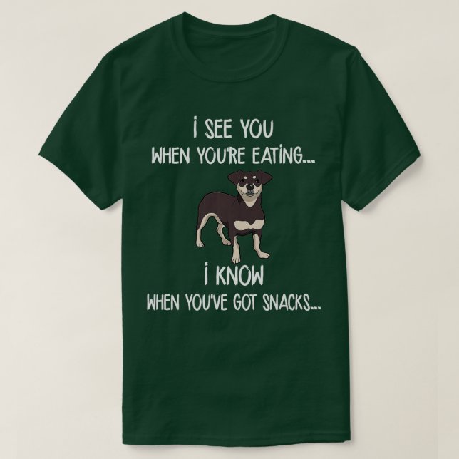 Chiweenie Funny I Know Snacks Chiweenie Puppy Dog T-Shirt (Design vorne)