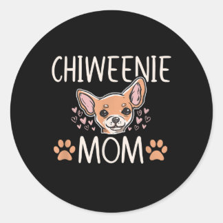 chiweenie mom chihuahua cute dog owner love lover runder aufkleber