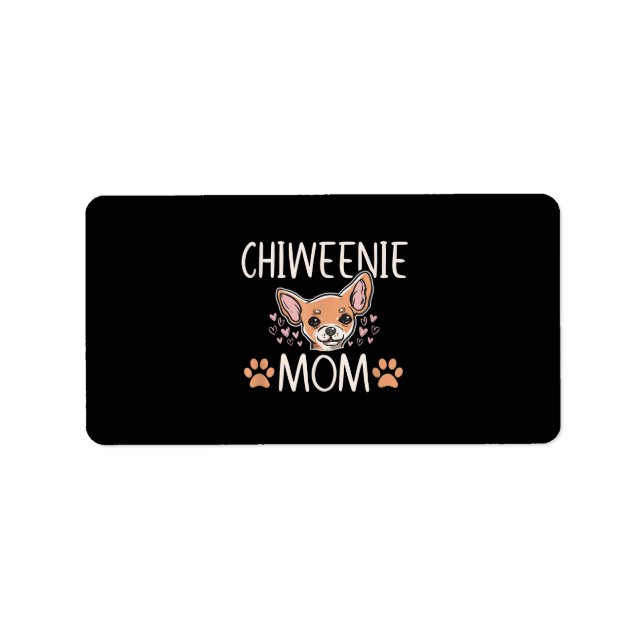 Chiweenie Mom chihuahua niedlicher Hundebesitzer L Adressaufkleber (Vorne)