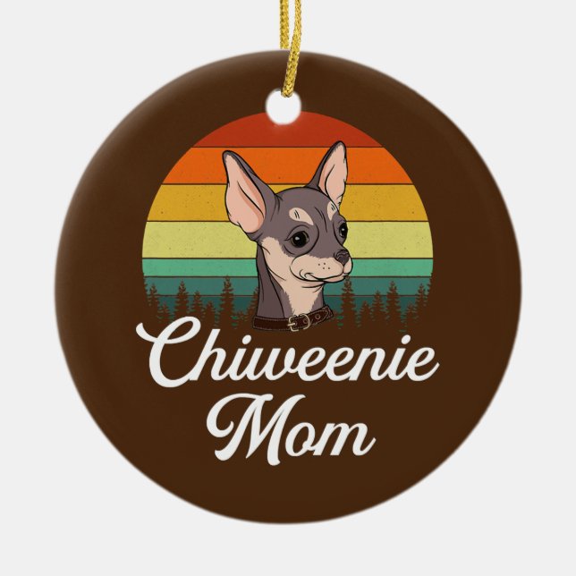 Chiweenie Mom Chiweenie Keramik Ornament (Vorne)
