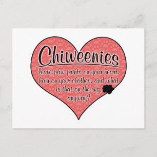 Chiweenie Paw Prints Hunde Humor Postkarte