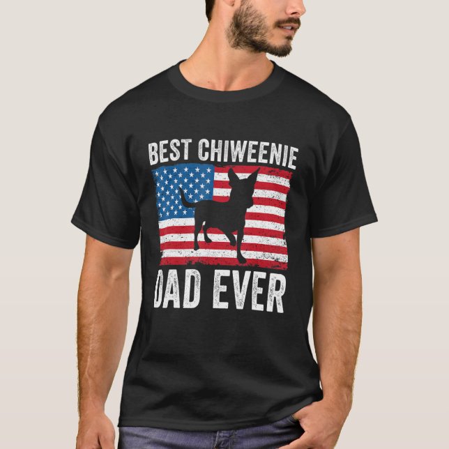 Chiweenie Vater Chiweenie Eigentümer 4. Juli Patri T-Shirt (Vorderseite)