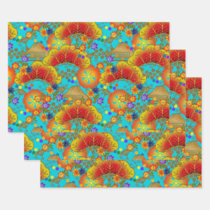 Chiyogami Yuzen Washi Stil Muster Wrapping Paper Geschenkpapier Set