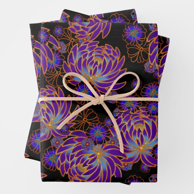 Chiyogami Yuzen Washi Stil Muster Wrapping Paper Geschenkpapier Set (Beispiel)