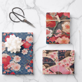 Chiyogami Yuzen Washi Style Muster Geschenkpapier Set