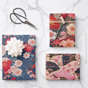 Chiyogami Yuzen Washi Style Muster Geschenkpapier Set