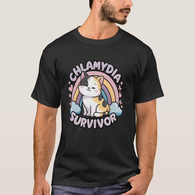 Chlamydia Survivor Cat Meme T-Shirt (Vorderseite)