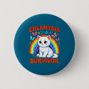 Chlamydien-Überlebender-Shirt Sarkastisches Weißes Button