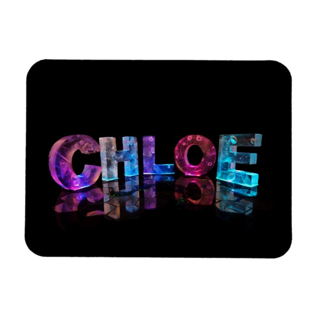 Chloe - Beliebte Mädchennamen in 3D-Leuchten Magnet (Horizontal)