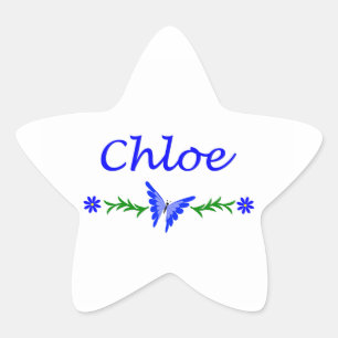 Chloe (Blauer Schmetterling) Stern-Aufkleber
