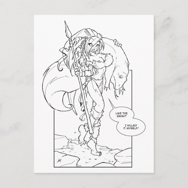 Chloe Cavegirl Postkarte (Vorderseite)