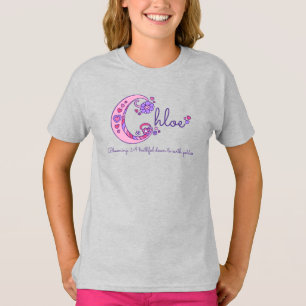Chloe Girls C Name bedeutet monogramm-Shirt T-Shirt