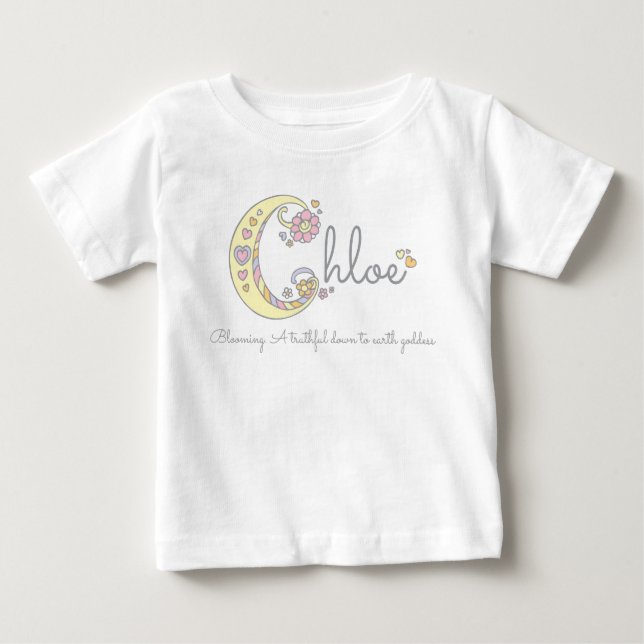 Chloe Girls Name bedeutet personalisierte Kinderwa Baby T-shirt (Vorderseite)